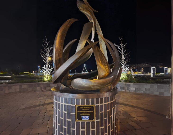 The Gathering Sculpture resembling a flame