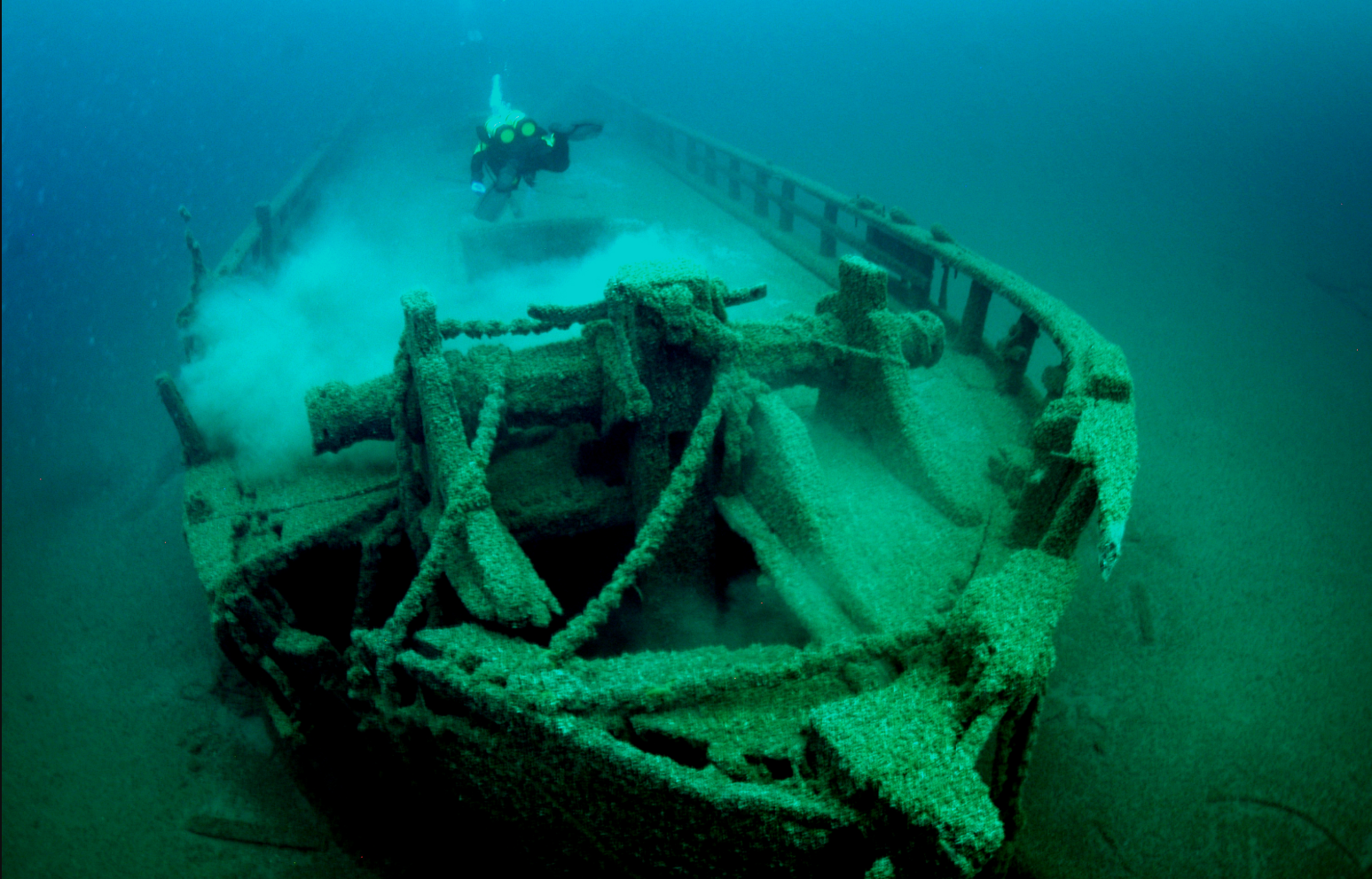 Screenshot 2026-07-08 182613 Photograph of shipwreck off the coast in Lake Michigan