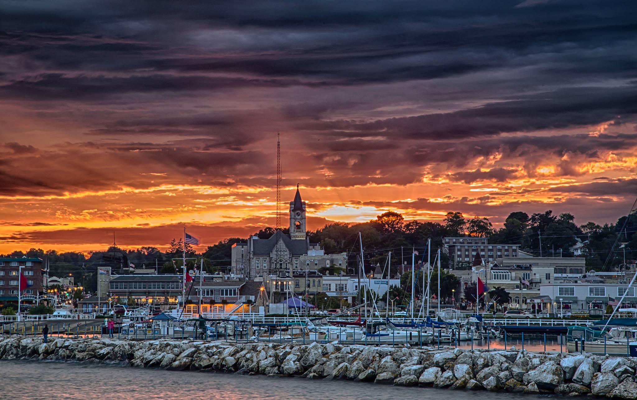 Sunset over the city