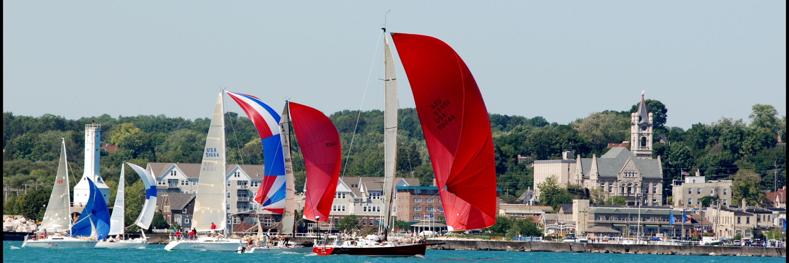 Sailboats with in the Port Washington Marina