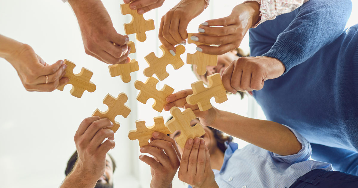 Picture of puzzle pieces for community