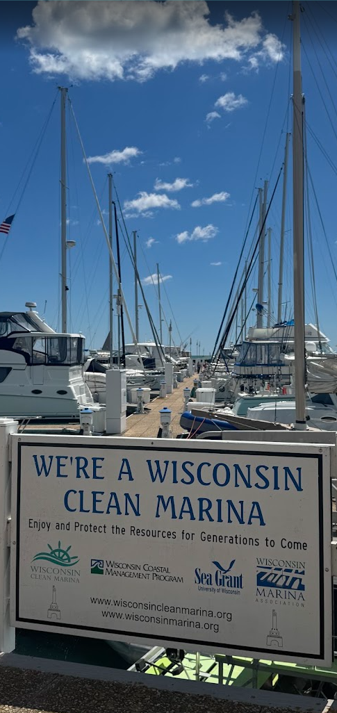 Screenshot 2026-08-10 141847 Wisconsin Clean Marina sign at Port Washington, WI, Marina