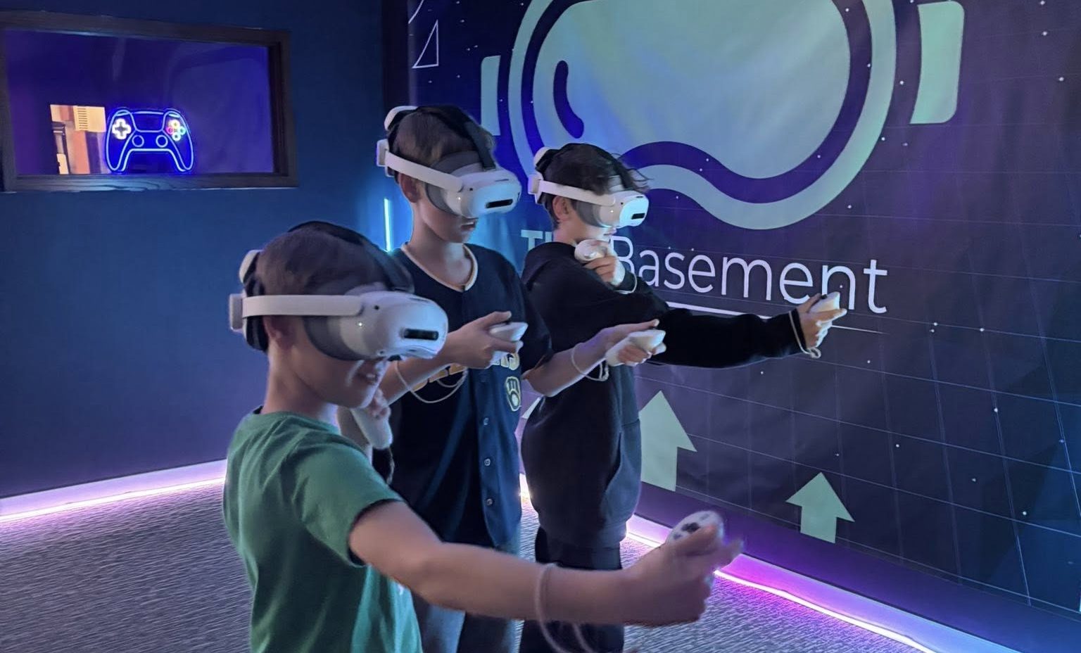 The Basement VR Kids playing a VR game at The Basement VR Arena