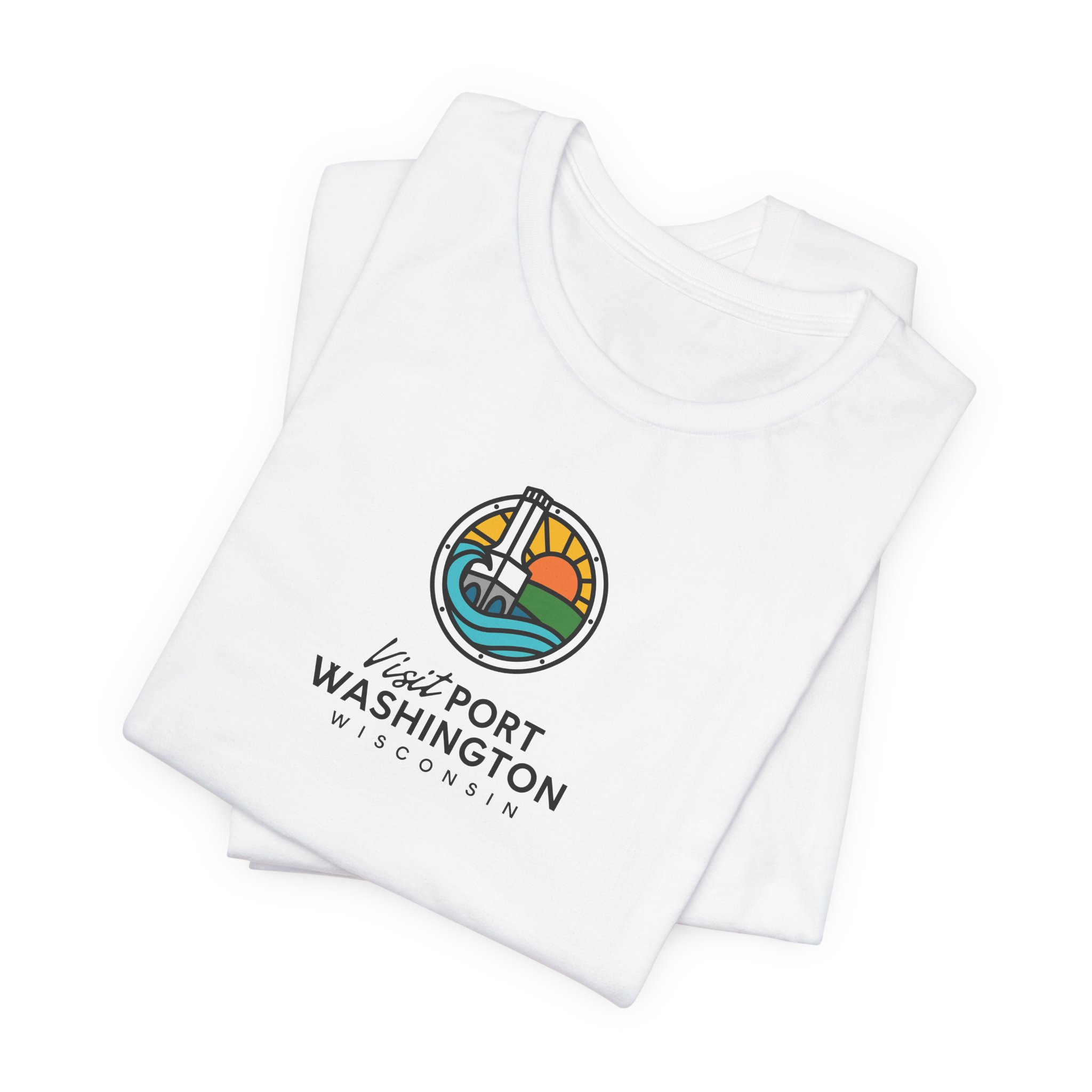 Port Washington Round Logo Tee | Harbor Sailboat Circle Graphic Tee - Image 10
