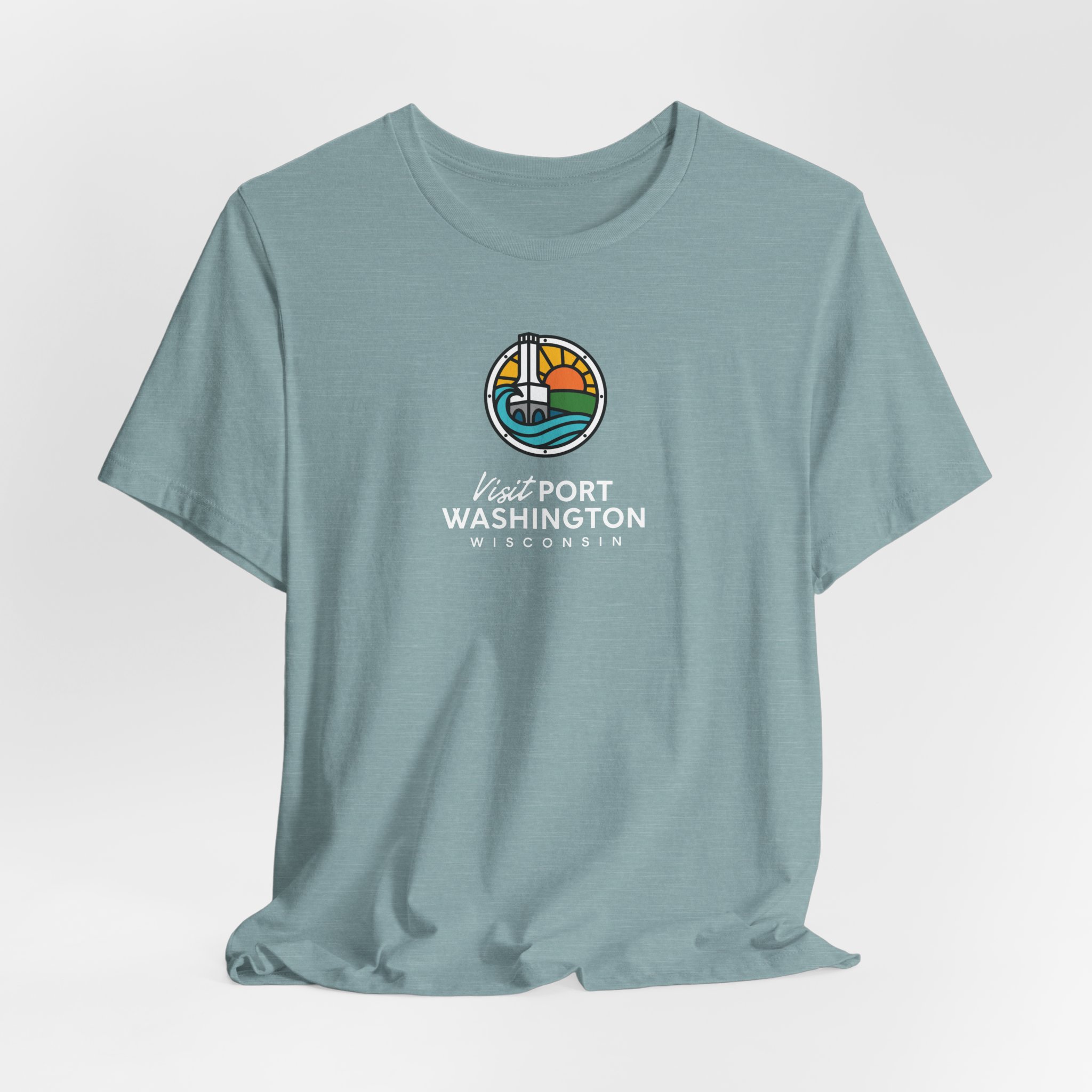 Port Washington Round Logo Tee | Harbor Sailboat Circle Graphic Tee - Image 39
