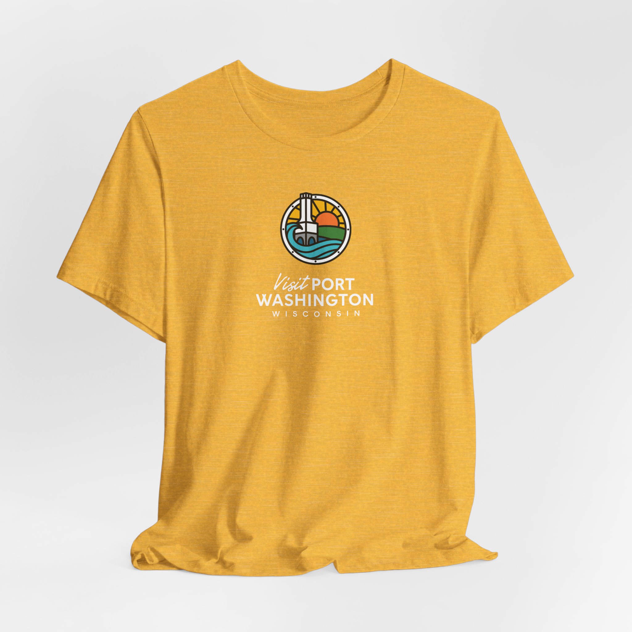Port Washington Round Logo Tee | Harbor Sailboat Circle Graphic Tee - Image 32