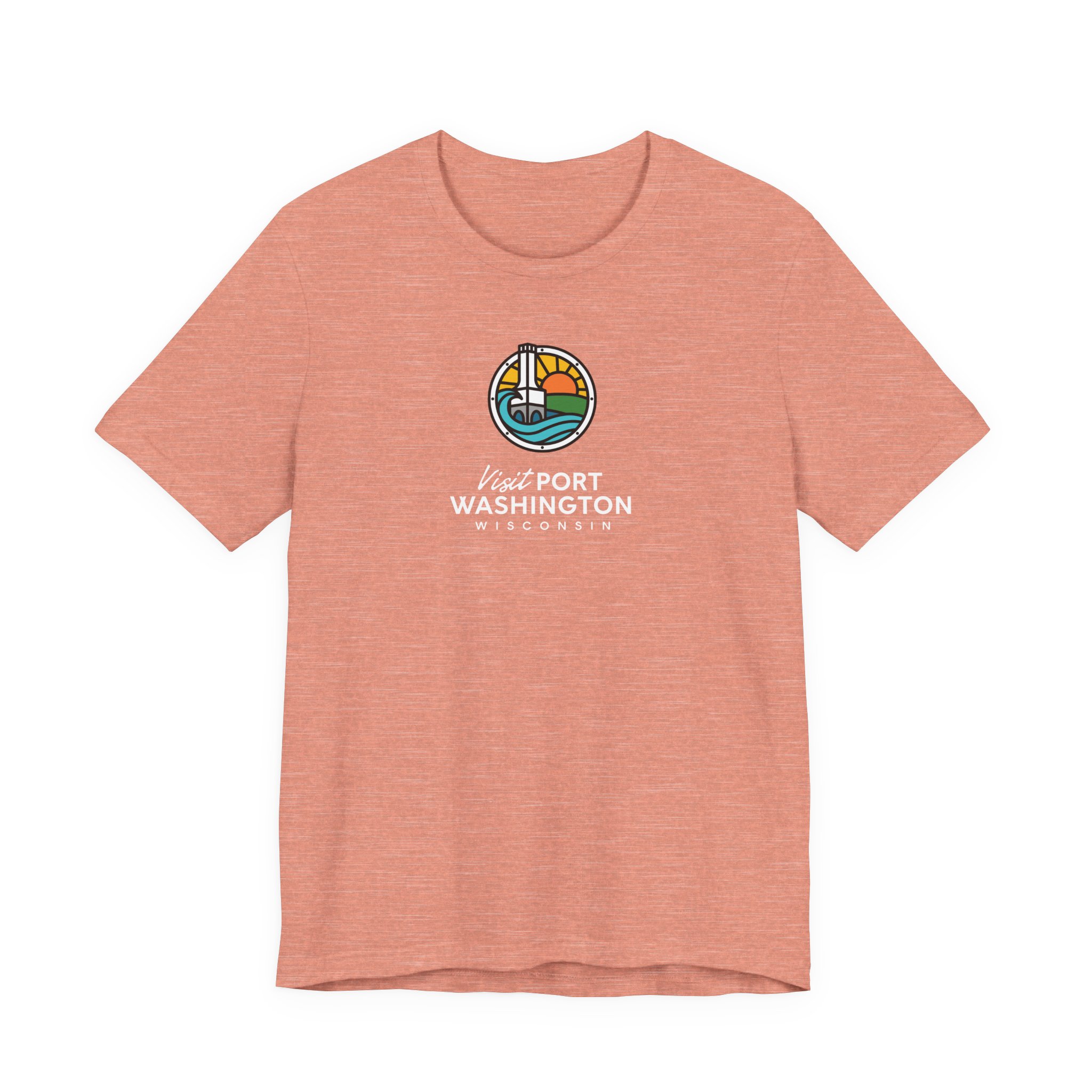 Port Washington Round Logo Tee | Harbor Sailboat Circle Graphic Tee - Image 2