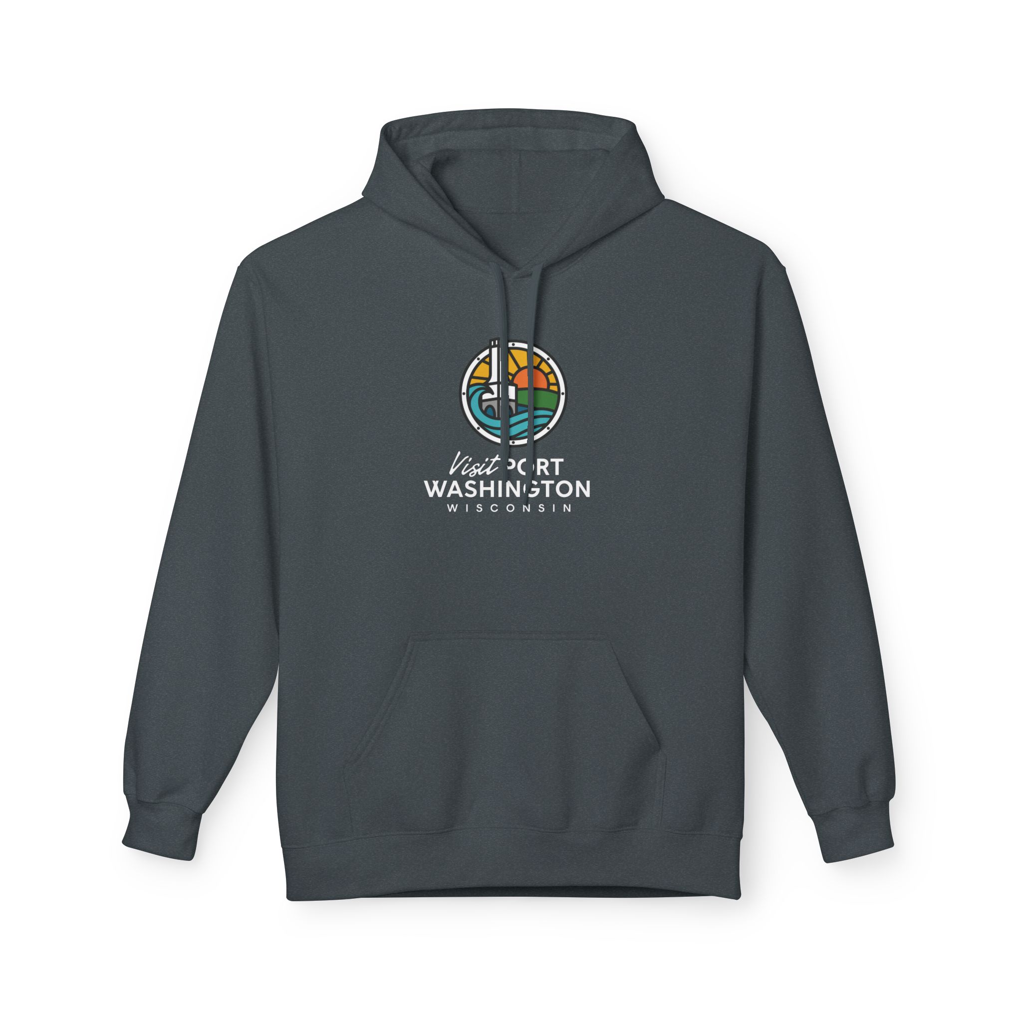 Visit Port Washington Hoodie | Coastal Stained Glass Design - Image 16