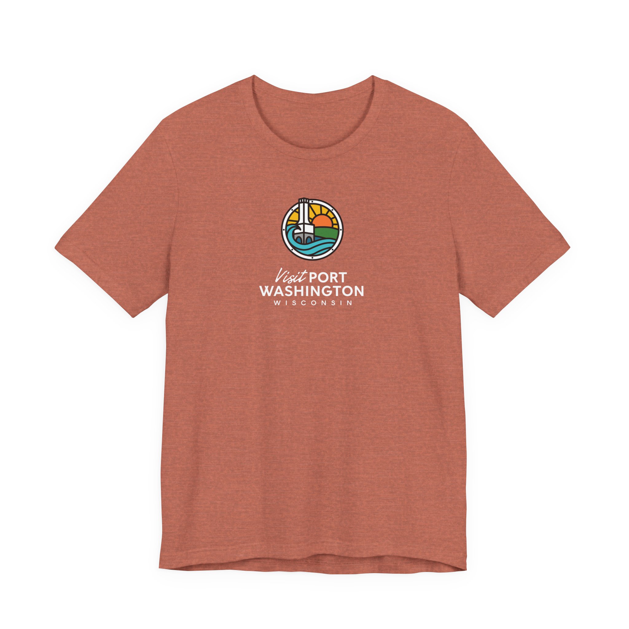 Port Washington Round Logo Tee | Harbor Sailboat Circle Graphic Tee - Image 15