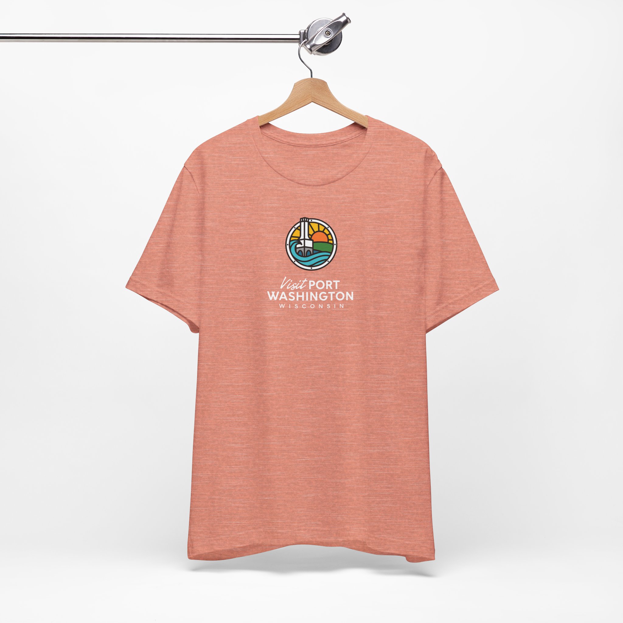 Port Washington Round Logo Tee | Harbor Sailboat Circle Graphic Tee - Image 5