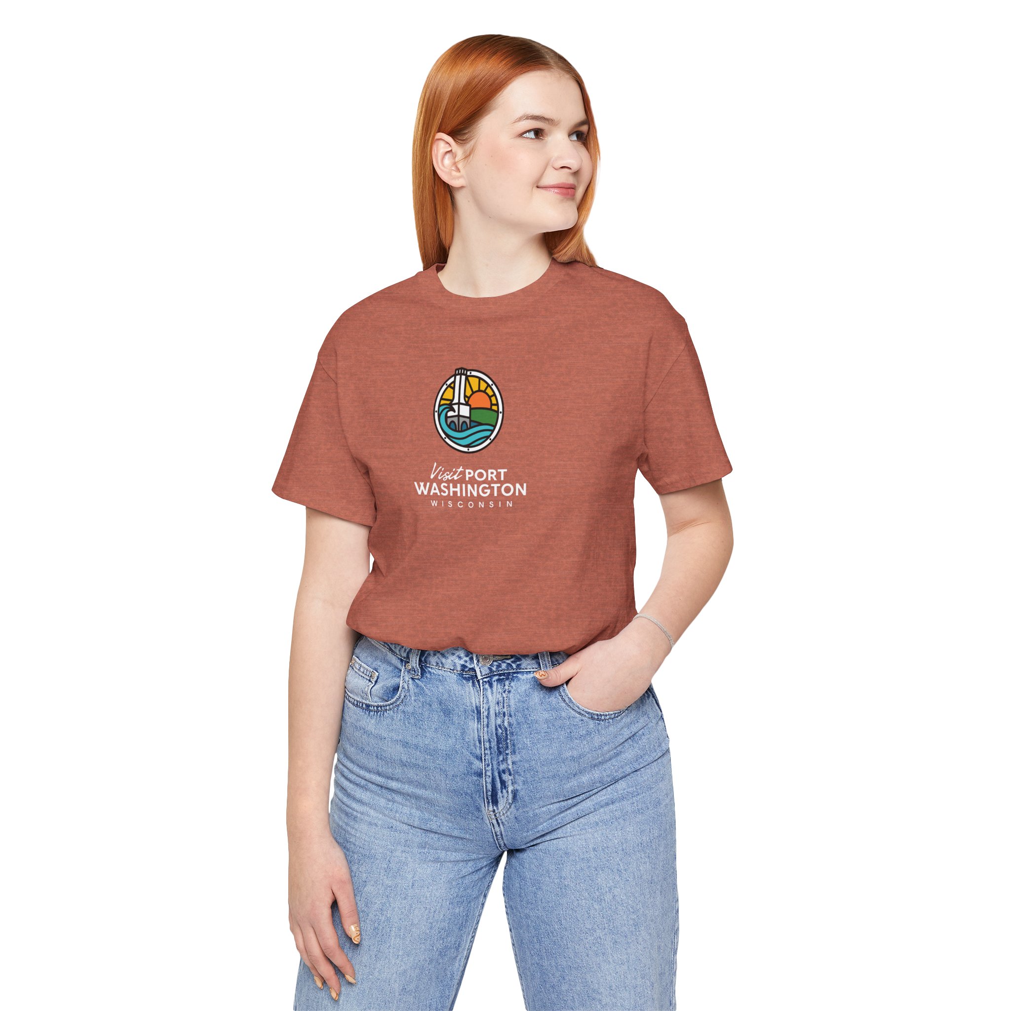 Port Washington Round Logo Tee | Harbor Sailboat Circle Graphic Tee - Image 20