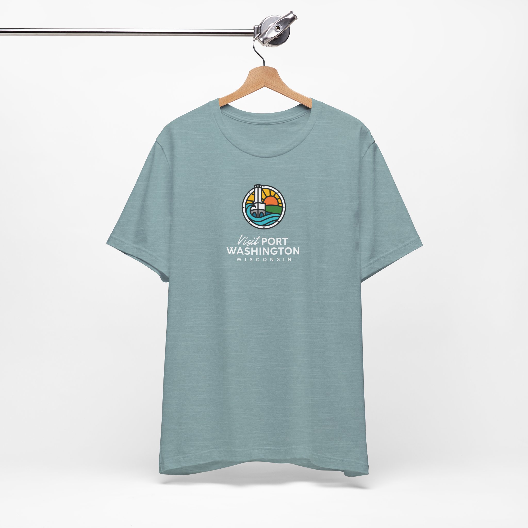 Port Washington Round Logo Tee | Harbor Sailboat Circle Graphic Tee - Image 40