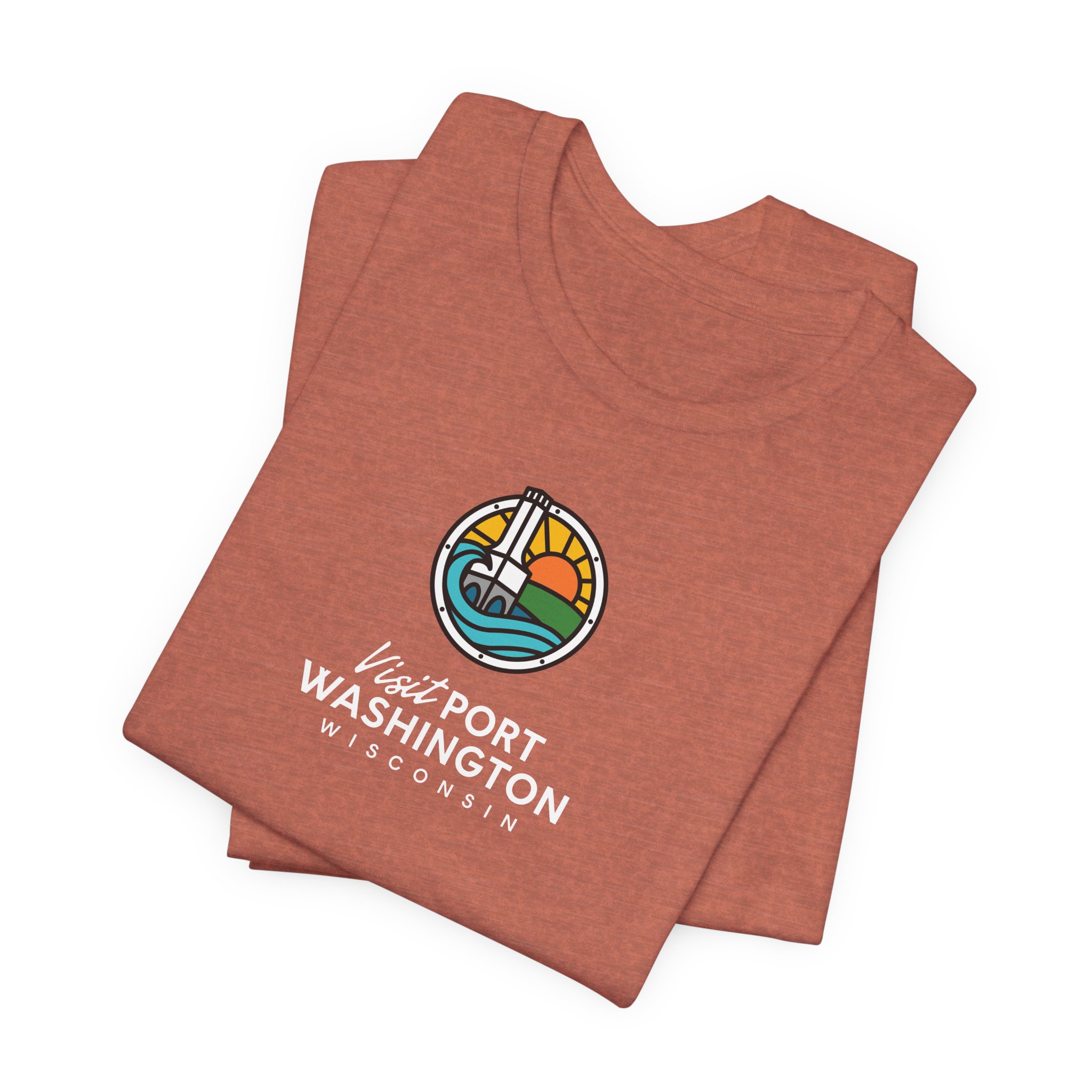 Port Washington Round Logo Tee | Harbor Sailboat Circle Graphic Tee - Image 18