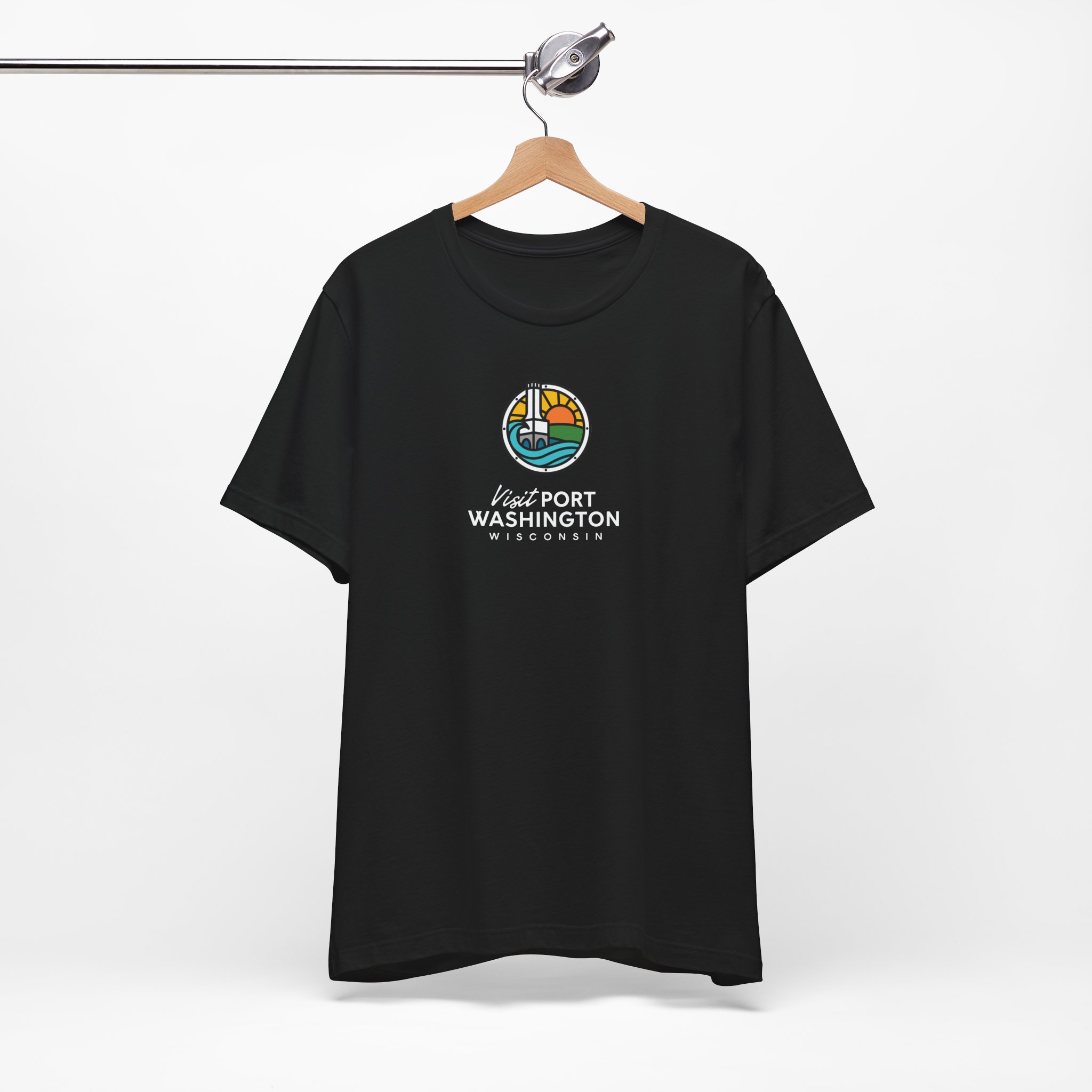 Port Washington Round Logo Tee | Harbor Sailboat Circle Graphic Tee - Image 26