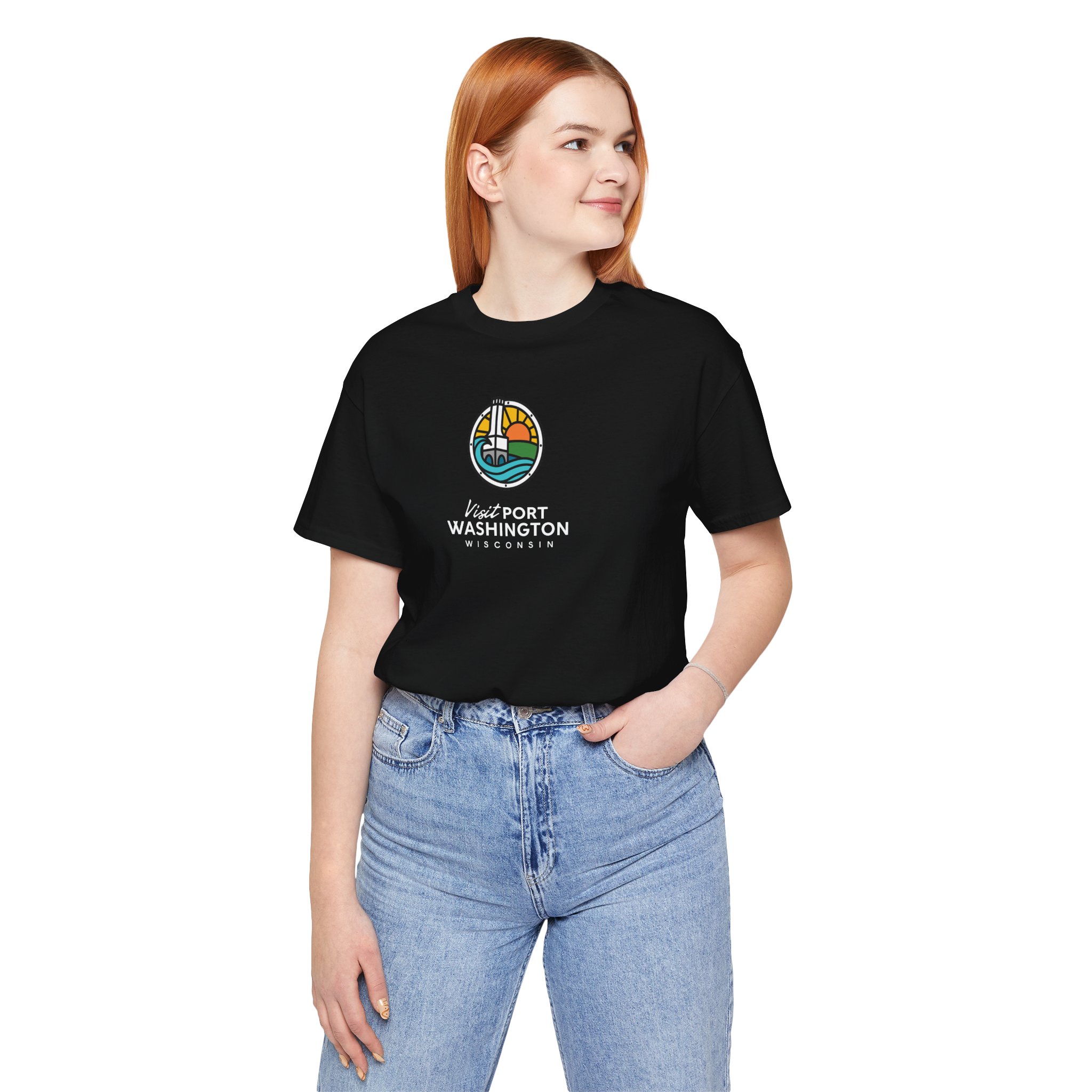 Port Washington Round Logo Tee | Harbor Sailboat Circle Graphic Tee - Image 27