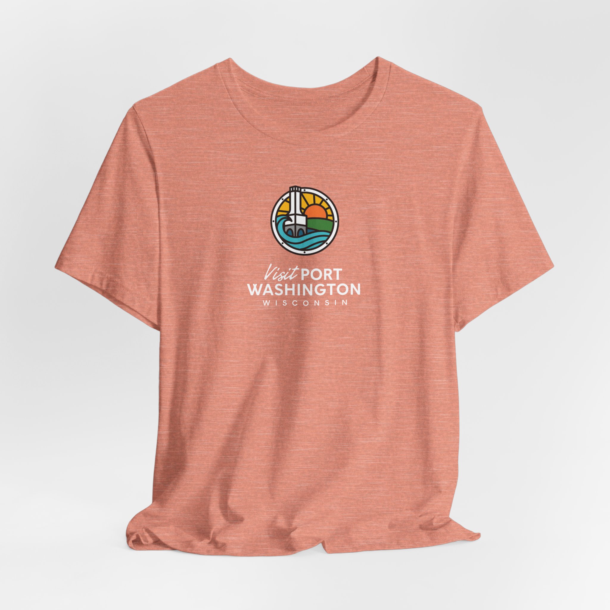 Port Washington Round Logo Tee | Harbor Sailboat Circle Graphic Tee