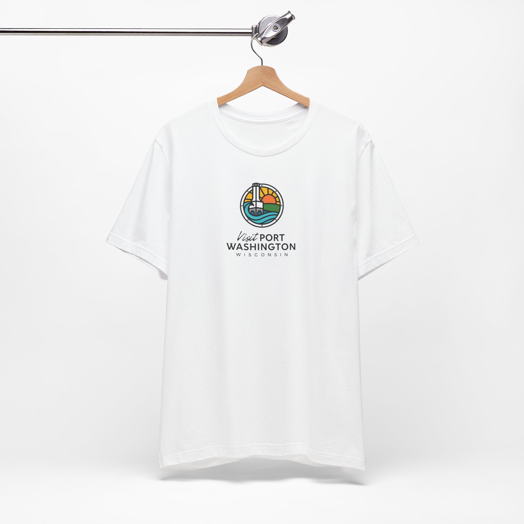 Port Washington Round Logo Tee | Harbor Sailboat Circle Graphic Tee - Image 12