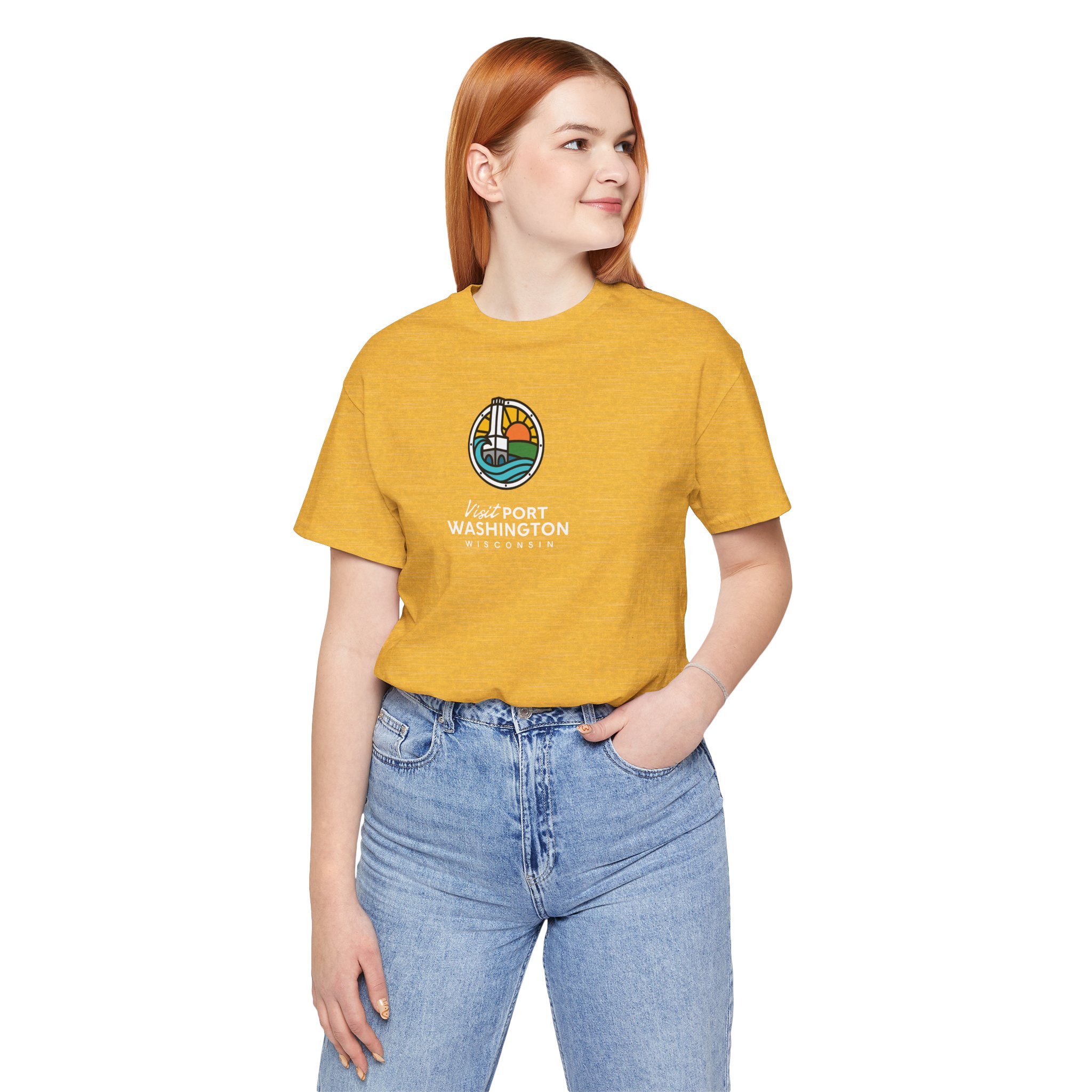 Port Washington Round Logo Tee | Harbor Sailboat Circle Graphic Tee - Image 34