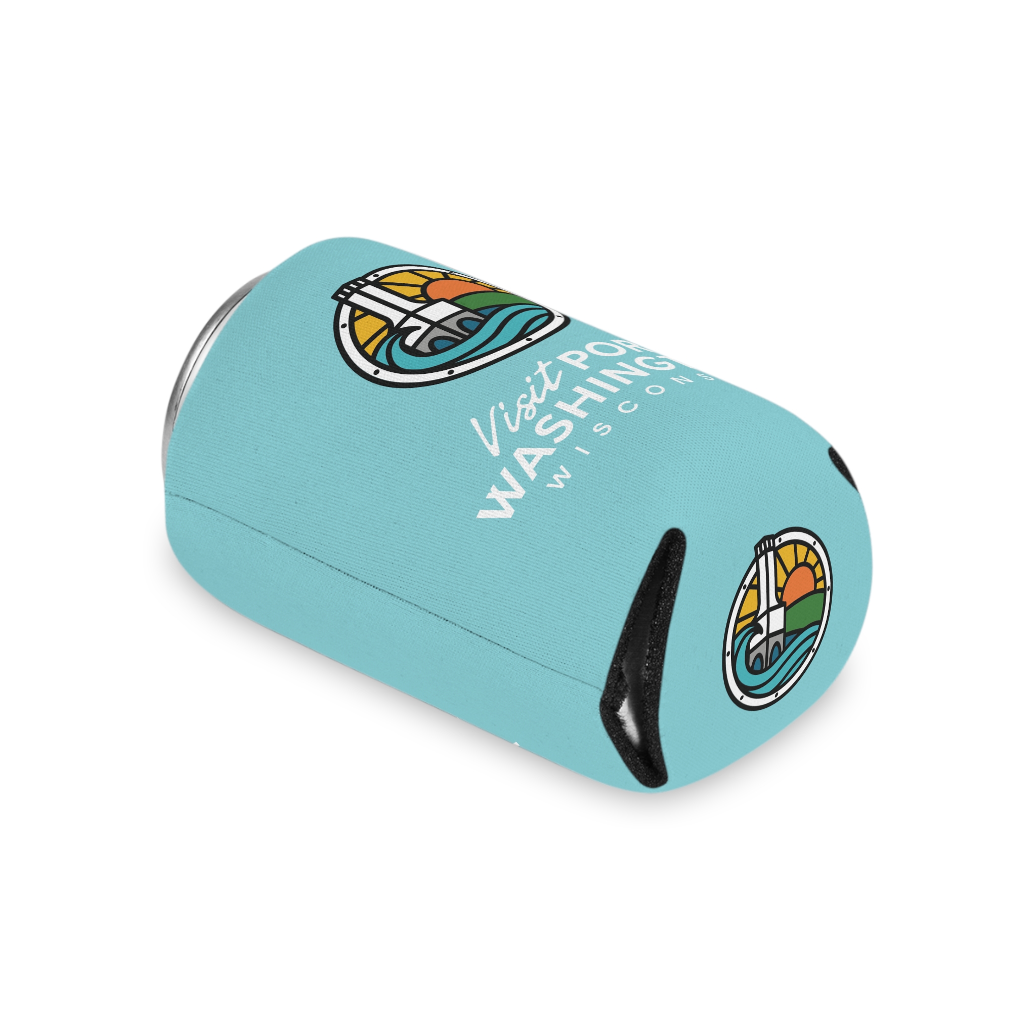 Visit Port Washington Wisconsin Can Koozie | Lighthouse Design - Image 7