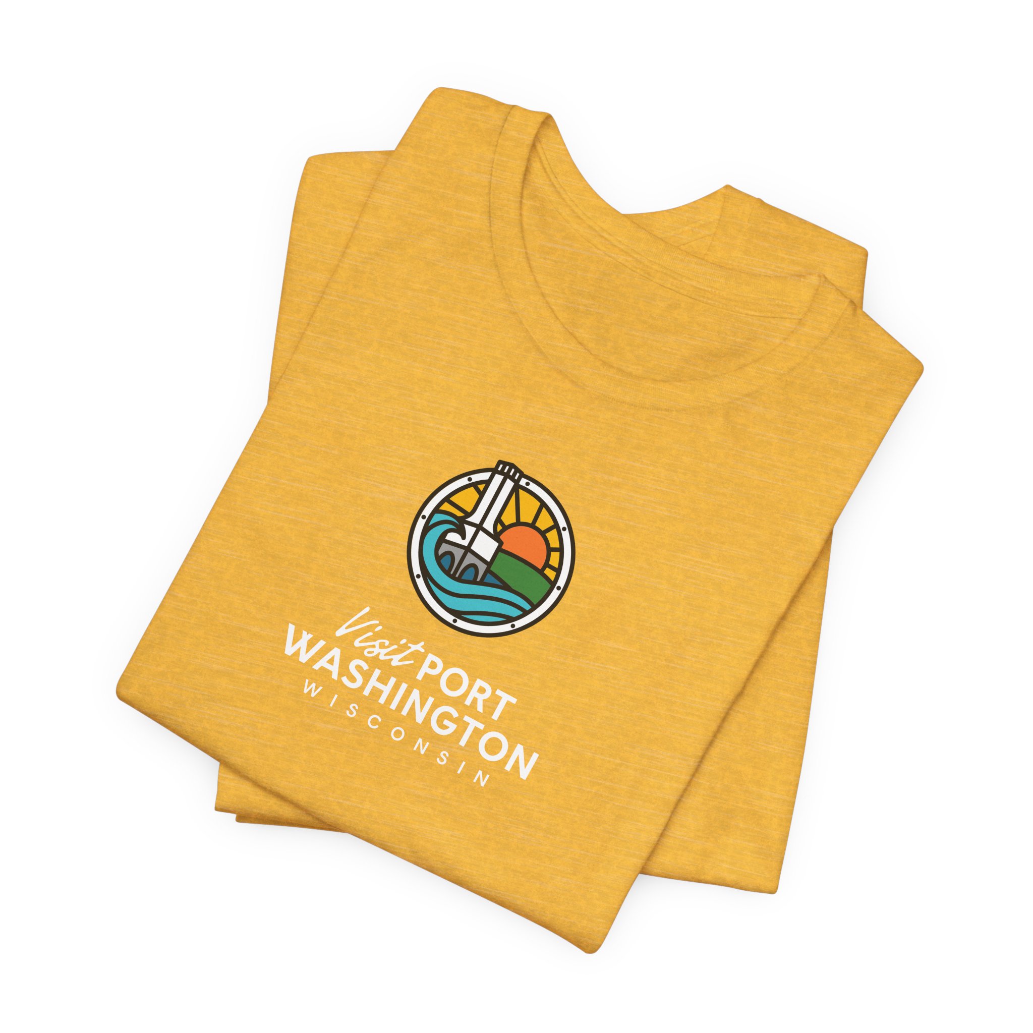 Port Washington Round Logo Tee | Harbor Sailboat Circle Graphic Tee - Image 31