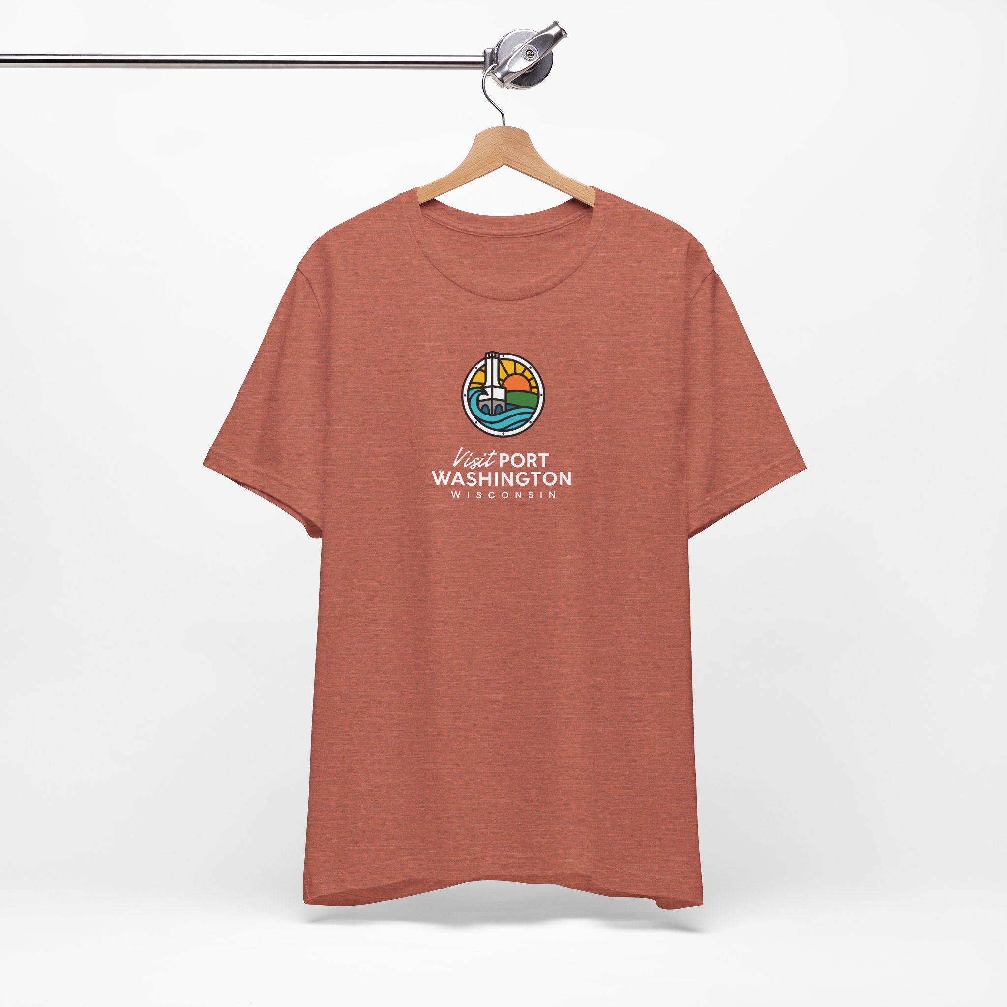Port Washington Round Logo Tee | Harbor Sailboat Circle Graphic Tee - Image 19
