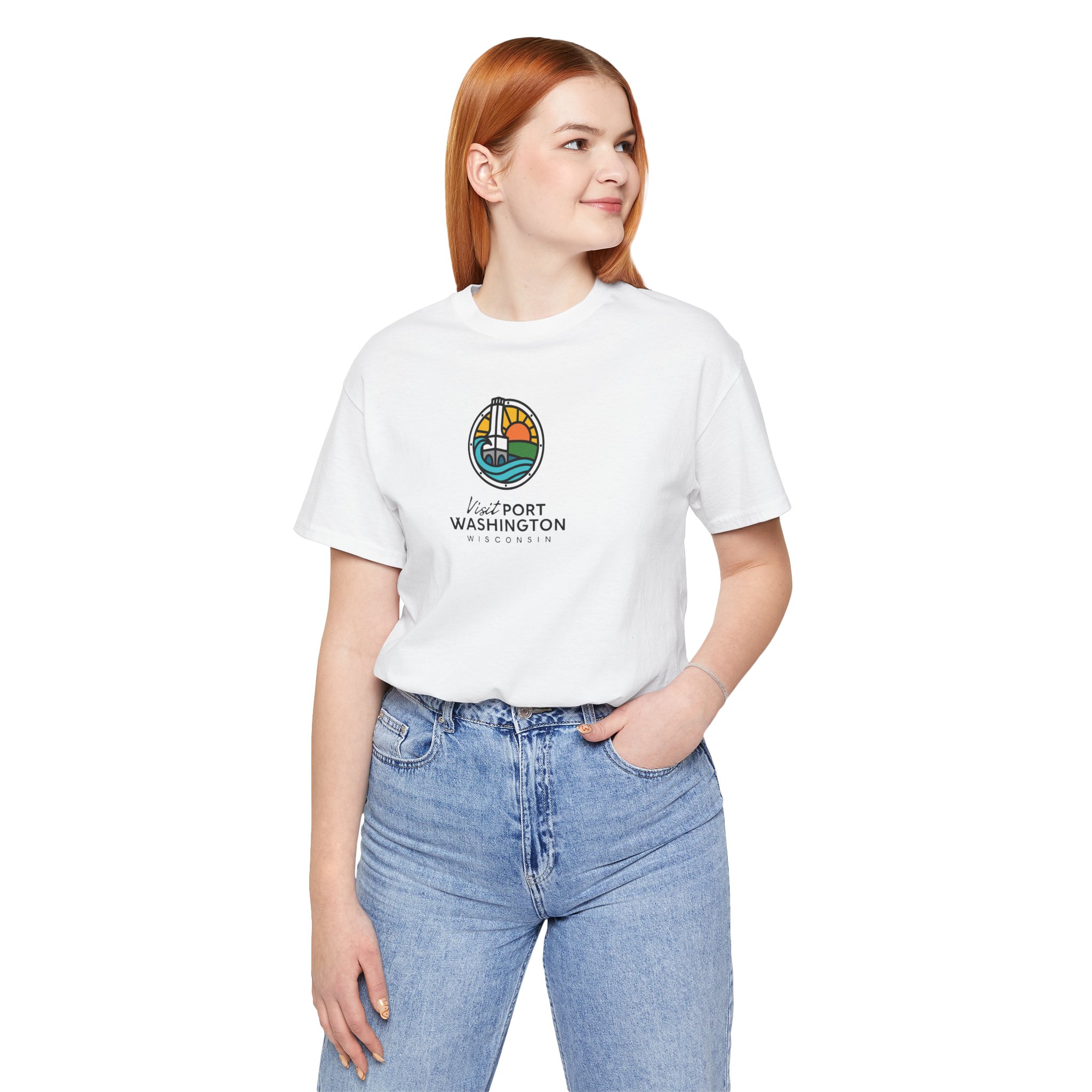 Port Washington Round Logo Tee | Harbor Sailboat Circle Graphic Tee - Image 13