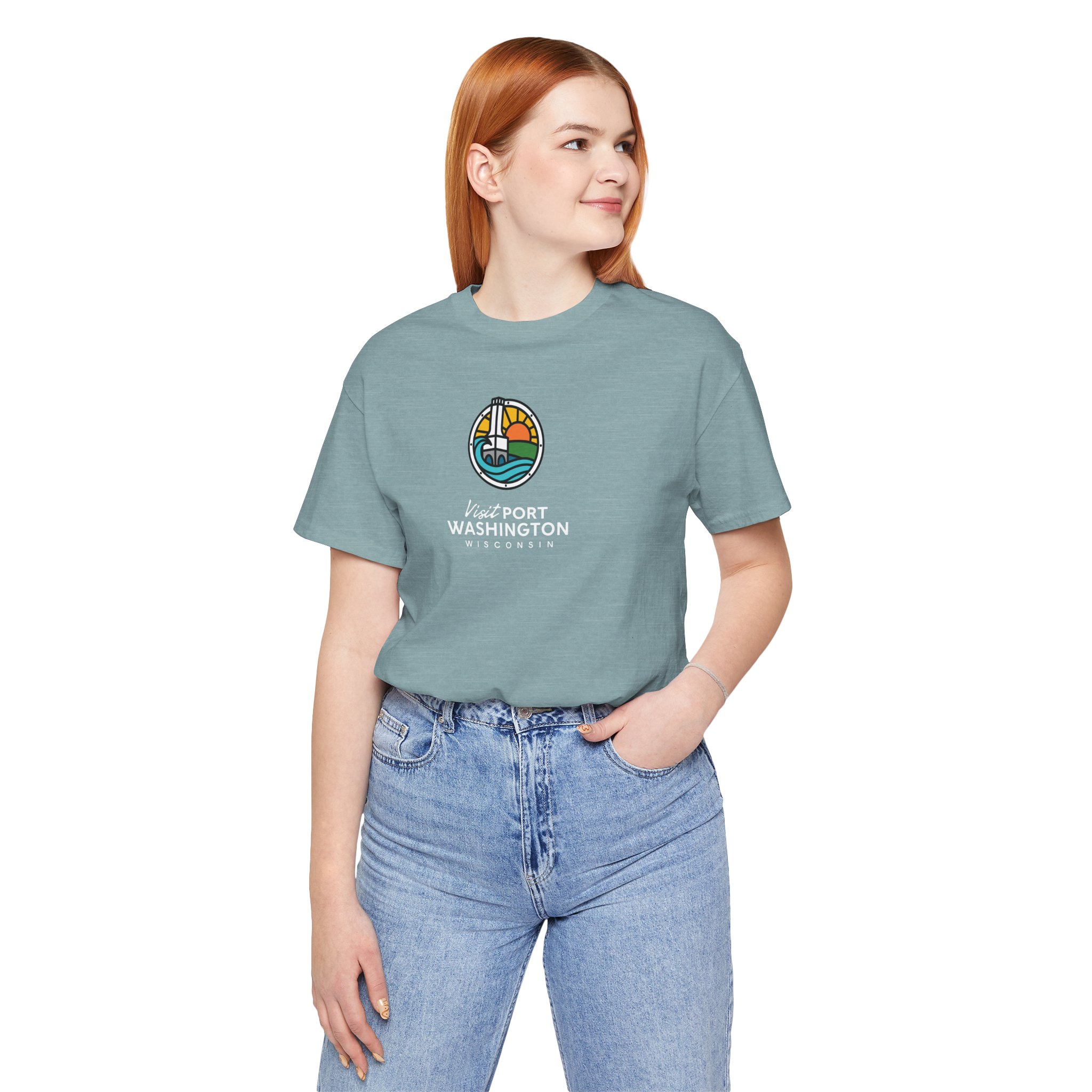 Port Washington Round Logo Tee | Harbor Sailboat Circle Graphic Tee - Image 41
