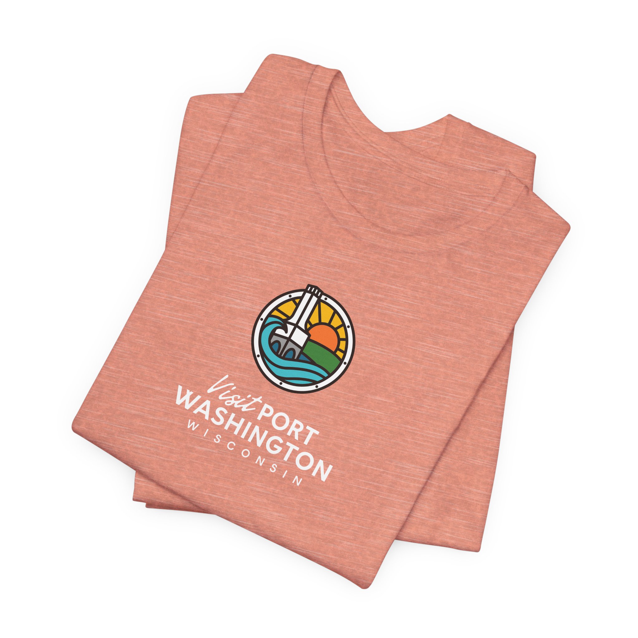 Port Washington Round Logo Tee | Harbor Sailboat Circle Graphic Tee - Image 4