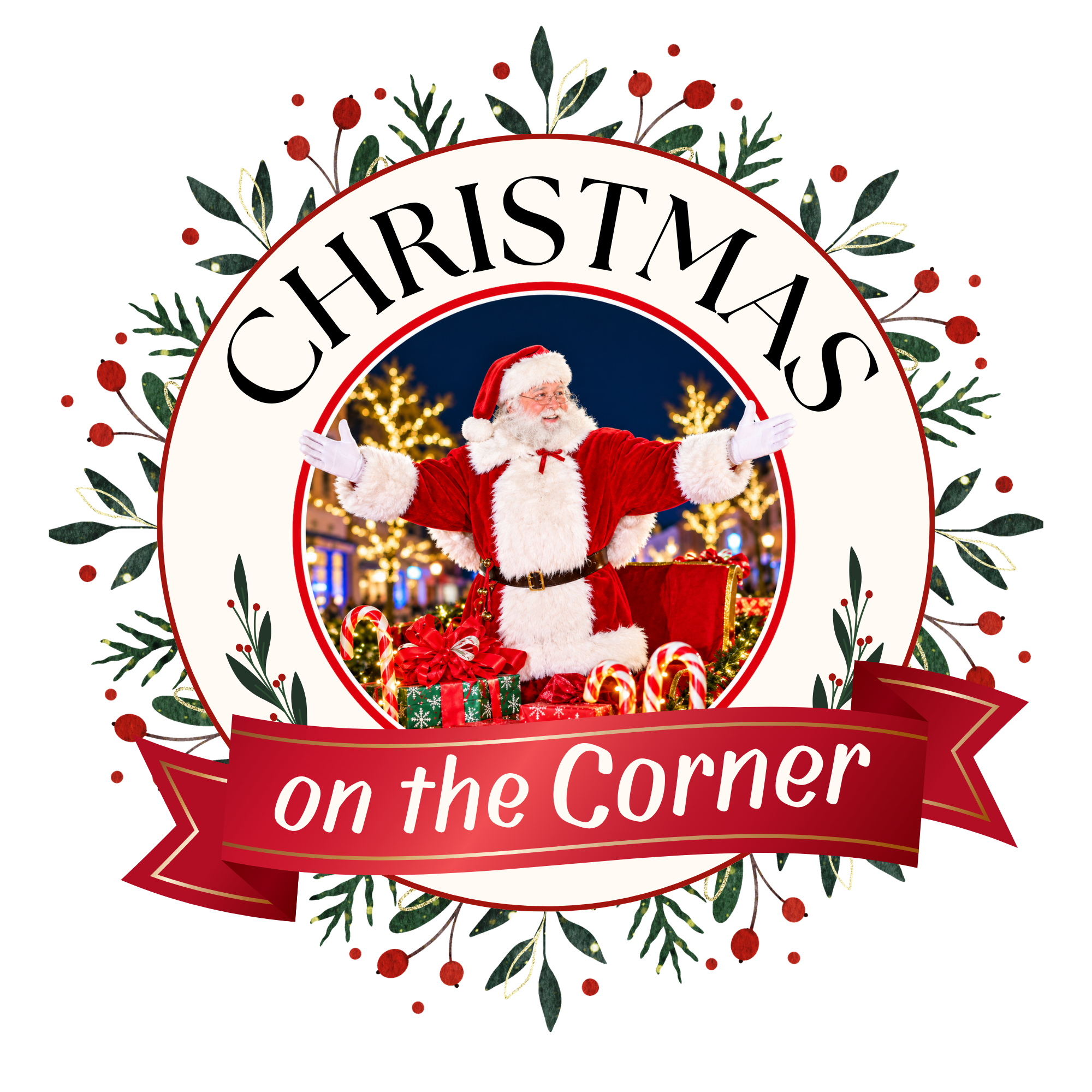 Christmas on the Corner, Parade, Santa, reindeer, horse and carriage rides